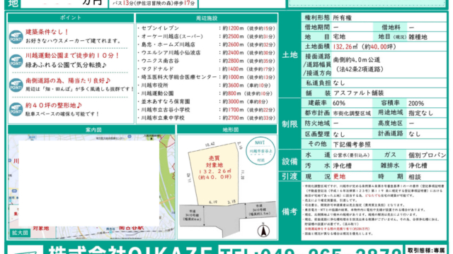 放流先問題を解決し1ヶ月で売却成功｜共有名義の遠方土地を再生した事例(川越市/土地）